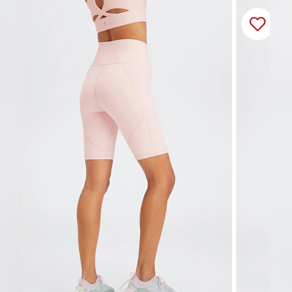 NWT fabletics light pink biker shorts